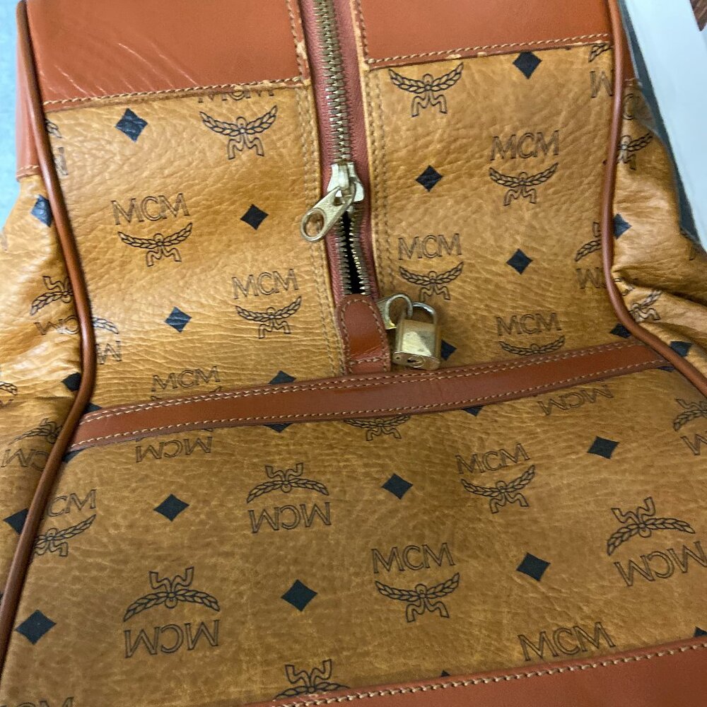 Authentic Mcm Monogram Leather Large Suitcase Tra… - image 4